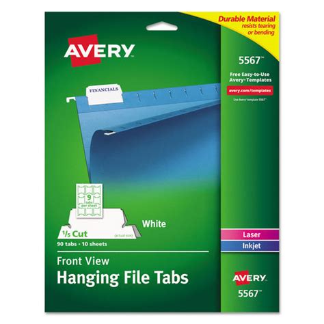 0 оценок / 0 отзывов. Print/Write-On Hanging Tabs by Avery® AVE5567 ...