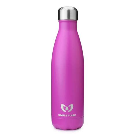 Insulated Stainless Steel Cola Shaped Water Bottle 17 Oz Rose