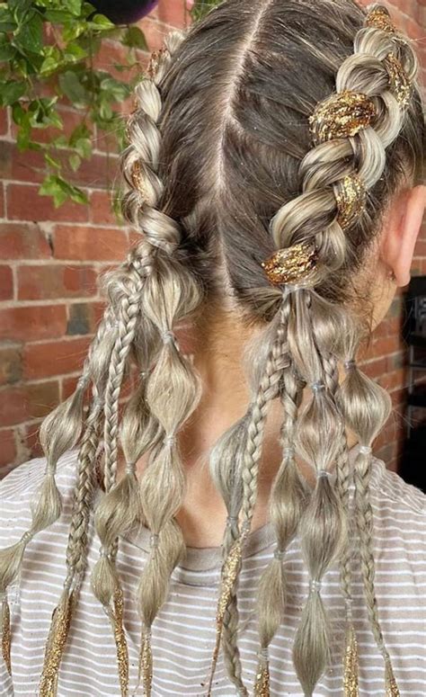 40 Cute Festival Hair Ideas To Rock Dutch Braids Braids Glitter 1