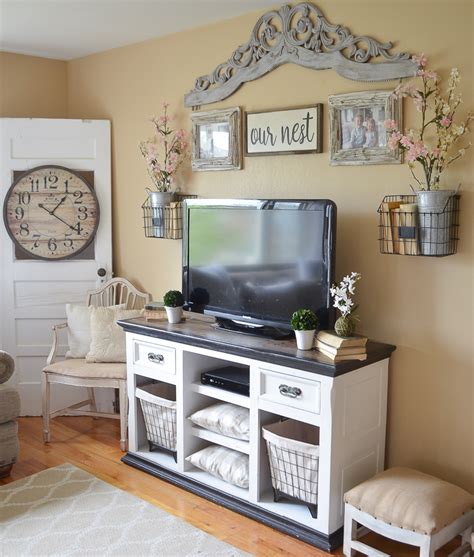Easy Farmhouse Style Tv Stand Makeover Little Vintage Nest