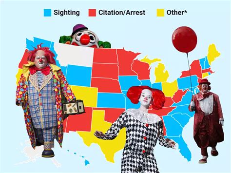 This Map Shows Clown Sightings And Arrests Across The Country