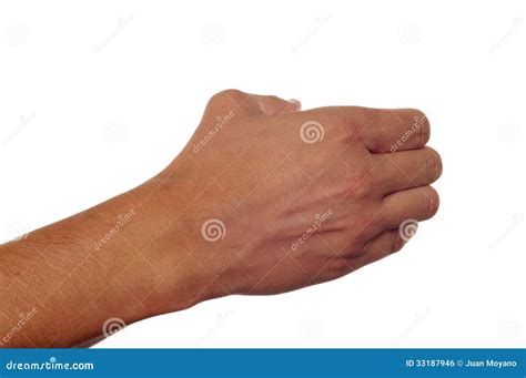 Man Hand Holding Something Stock Photo Image Of Male 33187946