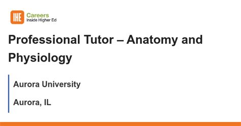 Professional Tutor Anatomy And Physiology Job With Aurora University