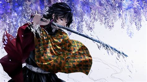 Demon Slayer Giyuu Tomioka With A Long Sharp Sword Under