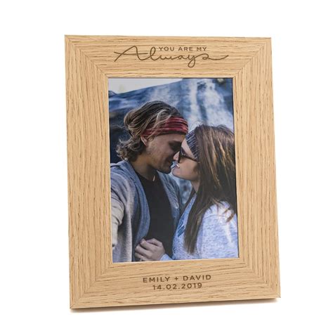 Personalised Wooden Engraved Photo Frame For Couplesyou Are My Always