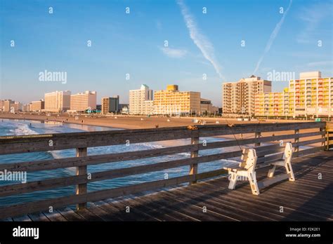 Virginia Beach Boardwalk From Pier Stock Photo Alamy