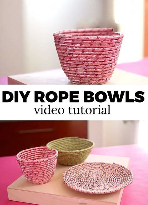 Diy Rope Bowls I Didnt Know This Was So Easy Rope Crafts Diy Bowl