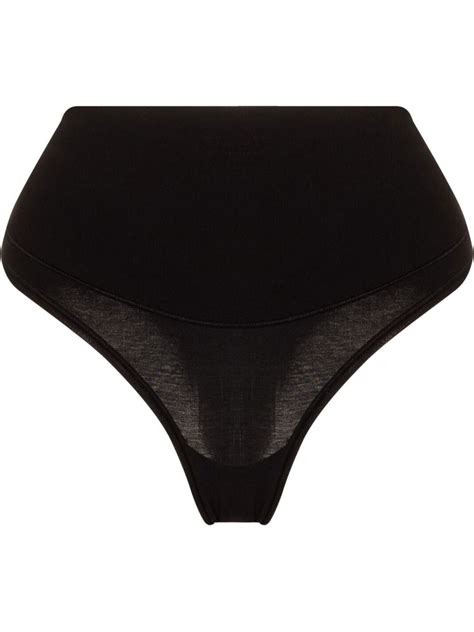 Spanx Comfort High Waist Thong In Black Modesens