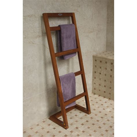 Also great for use in laundry room or kitchen to keep towels within arm's reach. Aqua Teak Angled Free Standing Towel Rack & Reviews | Wayfair