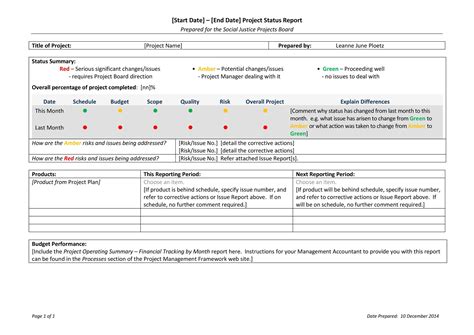 Status Report Template Powerpoint