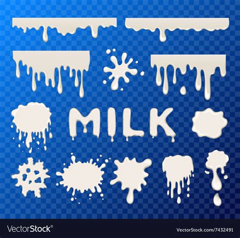 Milk Splat Collection Royalty Free Vector Image