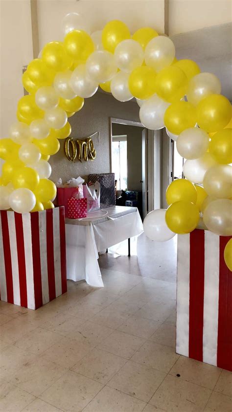 Popcorn Balloon Arch Movie Party Decorations Carnival Themed Party Balloon Arch