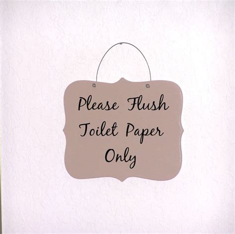 Please Flush Toilet Paper Only Sign Hanging Farmhouse Etsy