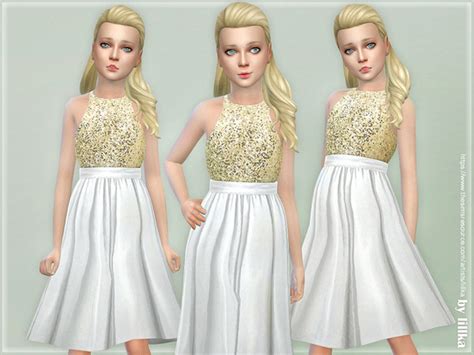Gold Sequin Dress By Lillka At Tsr Sims 4 Updates