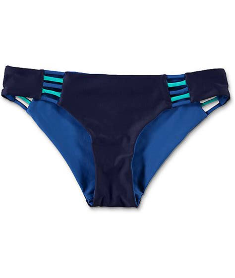 Damsel Navy And Blue Reversible Cheeky Bikini Bottom