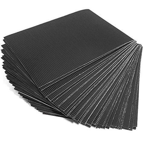 Bright Creations 48 Pack Corrugated Cardboard Paper Sheets Black 85 X