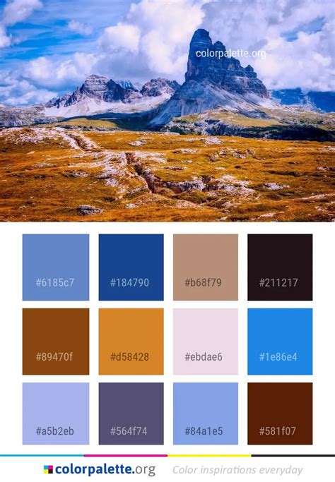 Mountainous Landforms Mountain Sky Color Palette