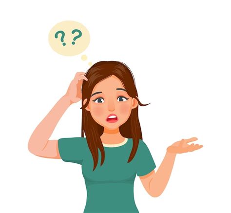 Premium Vector Young Woman Scratching Her Head Having No Idea Confused And Doubt About