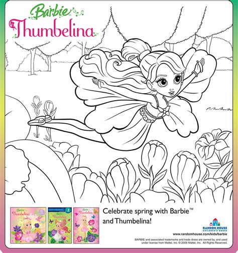 Barbie Coloring Pages Adult Coloring Pages Thumbelina Save Her