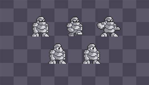 Comments D Pixel Art Golem Sprites By Elthen S Pixel Art Shop