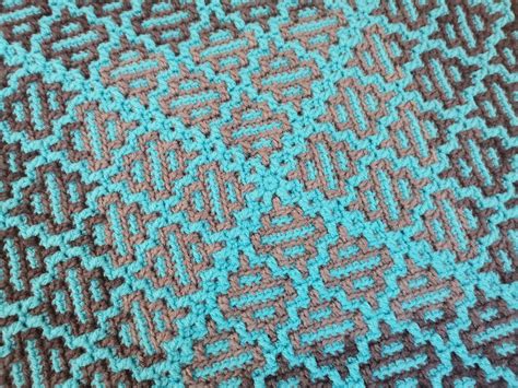 Easy Geometric Mosaic Crochet Afghanblanket Pattern No Etsy Nederland