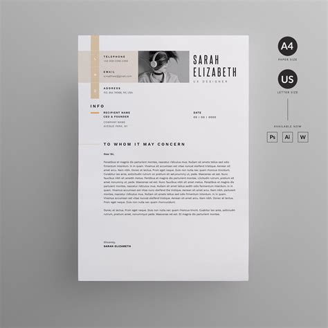 This one has a light touch of color in the design just above the letterhead, but . Resume/CV in 2020 | Resume cv, Letterhead design ...