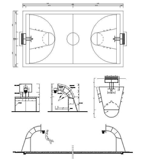 Basketball Field 【free Cad Download World Download Cad Drawings】