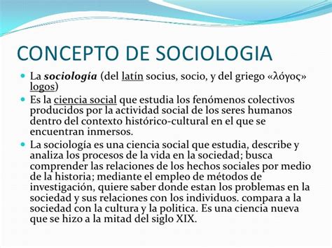 Concepto De Sociologia