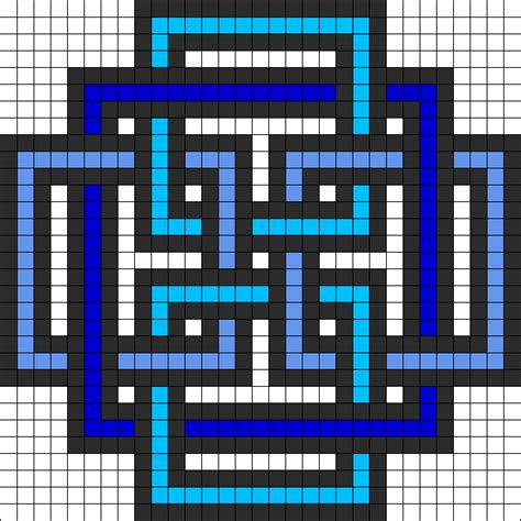 Square Pattern Kandi Pattern | Pixel art templates, Minecraft pixel art, Pixel art pattern