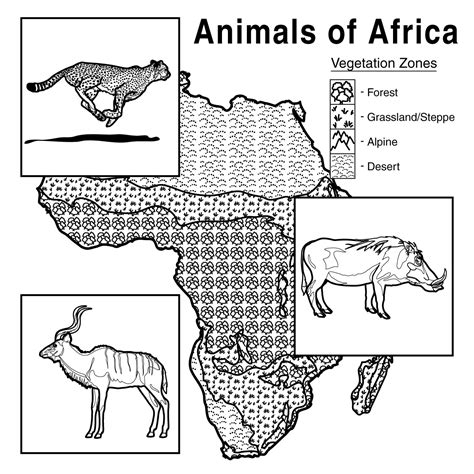 Africa Animals Coloring Pages