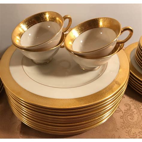 Vintage Lenox Gold Rim Fine China Dinnerware Set Of 41 Chairish