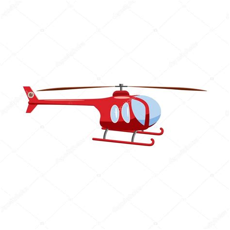 Icono De Helicóptero Rojo Estilo De Dibujos Animados — Vector De Stock