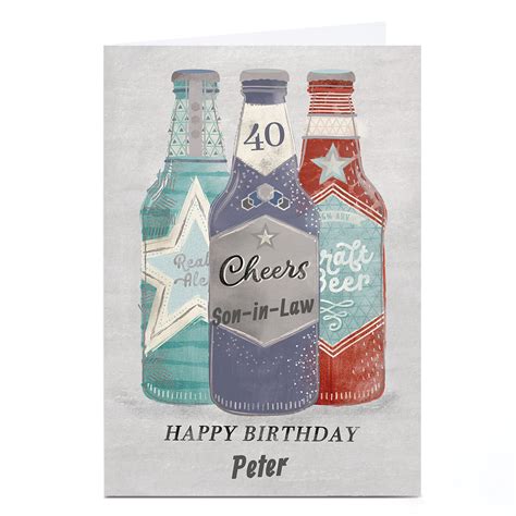 Buy Personalised Birthday Card Milestone Age Beer Bottles For Gbp 1