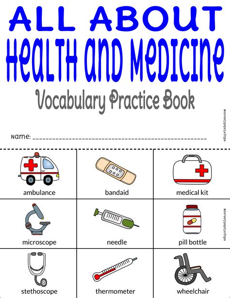 All About Health And Medicine Vocabulary Practice Book Eduprintables