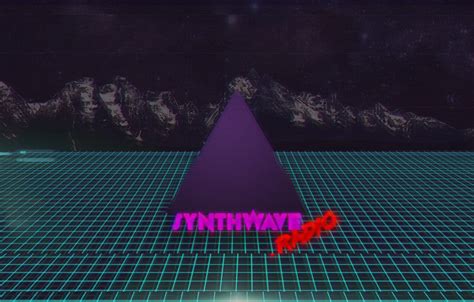 Wallpaper Mountains Music Neon Background Triangle Synthpop Vhs
