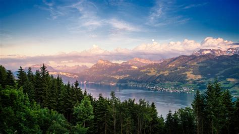 Lake Zurich In Switzerland Landscape 4k Wallpapers Hd Wallpapers Id