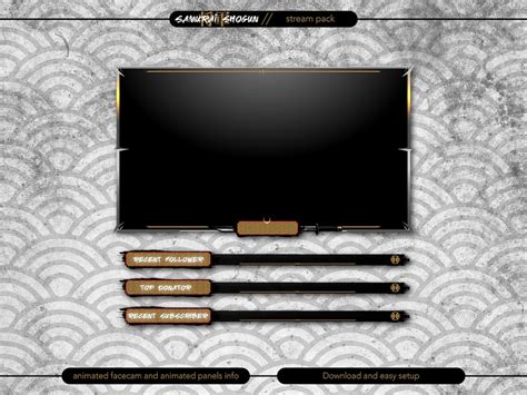 Twitch Overlay Twitch Japanese Overlay Samurai Shogun Oni Etsy