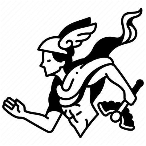 Hermes Mythology Greek God Mercury Messenger Helmet Icon