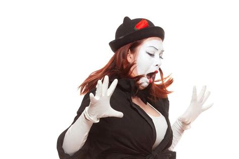 Portrait Of Female Mime Artist Featuring Pantomime Mime And