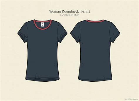 Your resource to discover and connect with designers worldwide. Woman Round Neck T-shirt Vector ~ Illustrations on ...