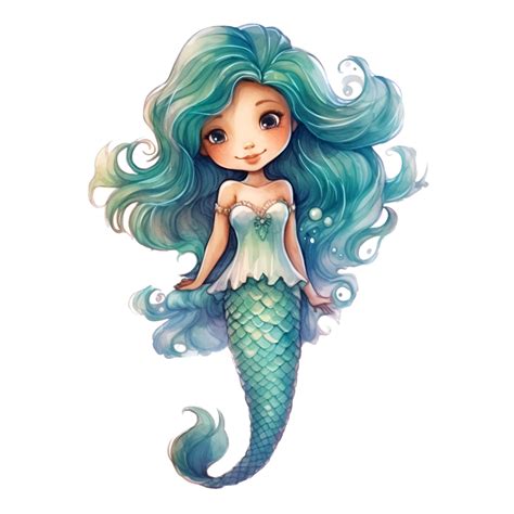 Mermaid Watercolor Clipart Ai Generated 24282436 Png