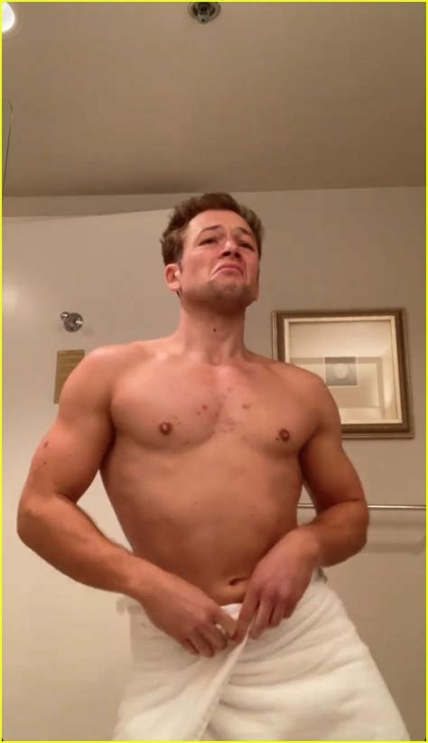 Taron Egerton Bares His Body Dances In A Towel In New Instagram Video Photo 4697480