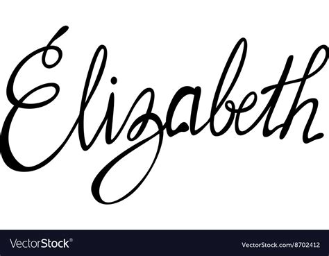 Elizabeth Name Lettering Royalty Free Vector Image