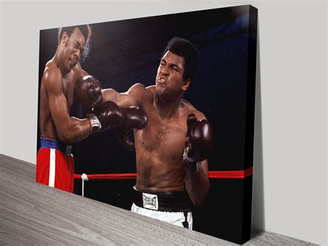 Muhammad Ali Vs George Foreman Knockout Boxing Pop Art Print To Canvas