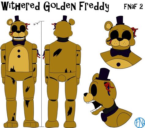Withered Golden Freddy Reference Sheet By Fnafnations Fnaf Funny