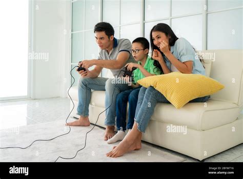 Mother Son Playing Computer Game High Resolution Stock Photography And