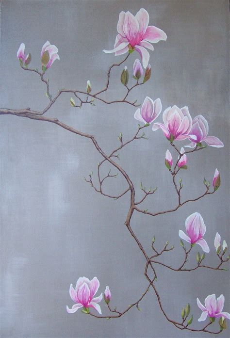Magnolia Acrylic On Canvas By Rob Cosby Acrylic Painting Flowers