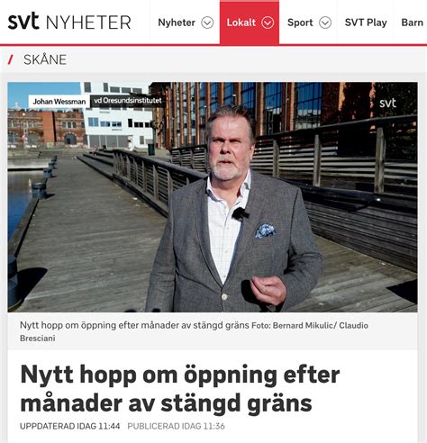 Svt:s nyhetstjänst med nyheter från hela sverige och världen inom kultur, sport, opinion och väder. SVT Nyheter: Nytt hopp om öppning efter månader av stängd ...