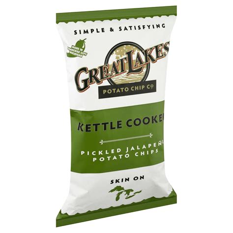 Great Lakes Jalapeno Kettle Cooked Potato Chips 8 Oz Bags 3 Pack