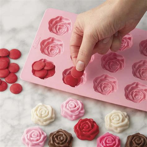 Wilton Rose Silicone Mold In 2021 Candy Molds Silicone Chocolate